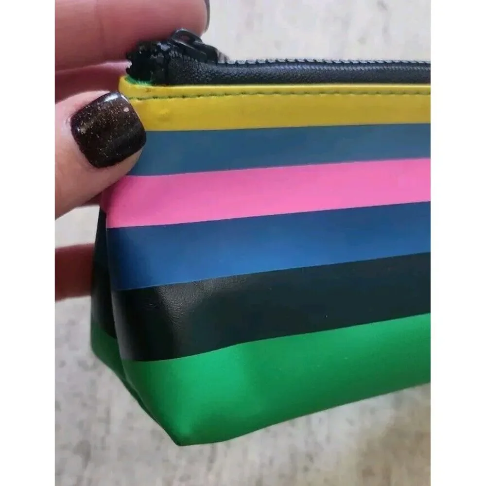 Kate Spade Pencil Pouch Candy Stripe Cosmetic‎ Case Travel Colorful Enchanted